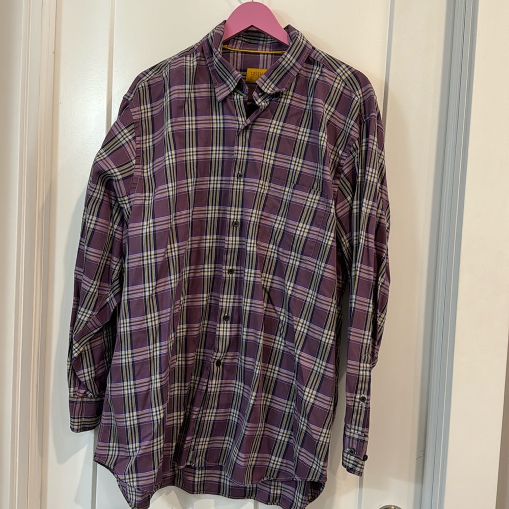 Robert Talbot Carmel, button down, XXL, purple plaid